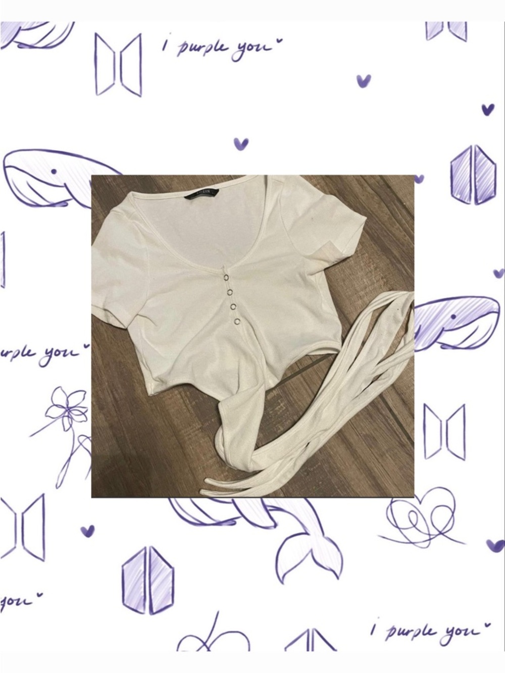 White wrap-around tie Short Sleeve Top
